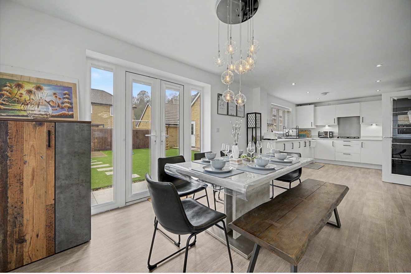 Kitchen and dining area in a South Wales home operated by the Bell team